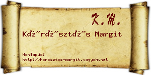 Körösztös Margit névjegykártya
