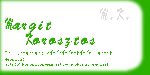 margit korosztos business card